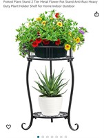 Potted Plant Stand 2 Tier Metal Flower Pot