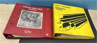 2 CN Railway Binders with Training Manuals.