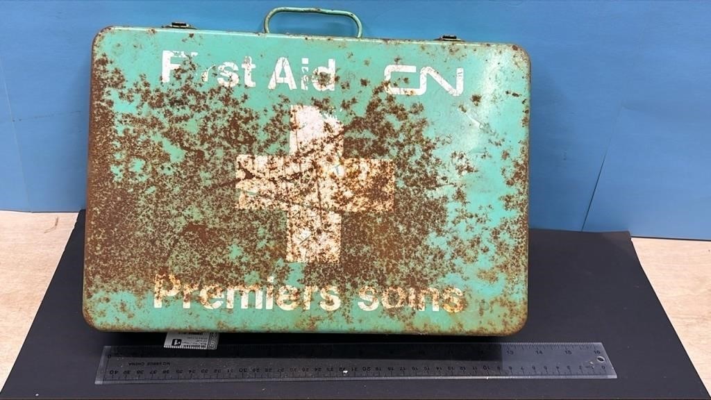 CN Railway, First Aid Kit. Rough condition.
