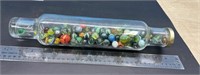 Glass Rolling Pin with Marbles