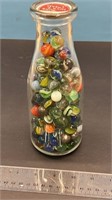 1 pint Milk Bottle with Marbles