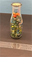 1 pint Milk Bottle with Marbles