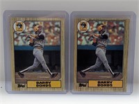1987 Barry Bonds Topps Rookie RC Lot X2
