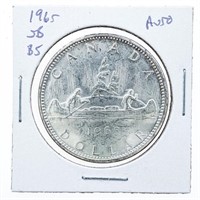 Canada 1965 Silver Dollar Coin AU50