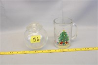 glass jar with lid and mug
