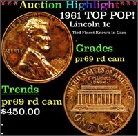 Proof ***Auction Highlight*** 1961 Lincoln Cent TO