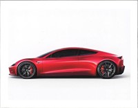 Exotic Car Fine Art Giclee (11 x 14") Tesla Roads