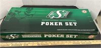 Unopened Saskatchewan Roughrider Poker Set