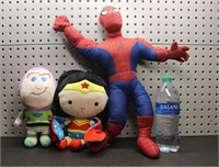 Spiderman, Wonder Women & Buzz Plush