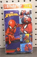 Pack of 5 Marvel Comic Spiderman Briefs, SZ 6
