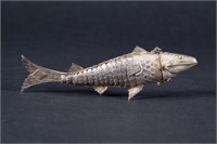 Judaic Sterling Fish Figural Spice Besamin Box