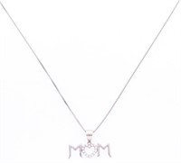 925 Sterling Silver Necklace - MOM - Swarovski Ele
