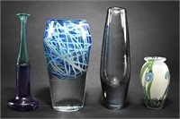 Art Glass Vase Group Eickholt Kosta Boda etc