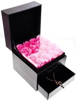 Eternal Rose Gift Box 16 - Pink Roses + Rose Gold