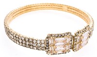 Flex Cuff Gold Bracelet Swarovski Elements