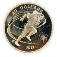 2013 $20 Celebrate Baseball: Runner - Pure Silver