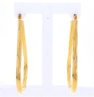 Di Galan 18kt Gold Overlay Oblong Hoop Earrings