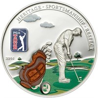 2014 $5 PGA Tour: Green - Sterling Silver Coin 1