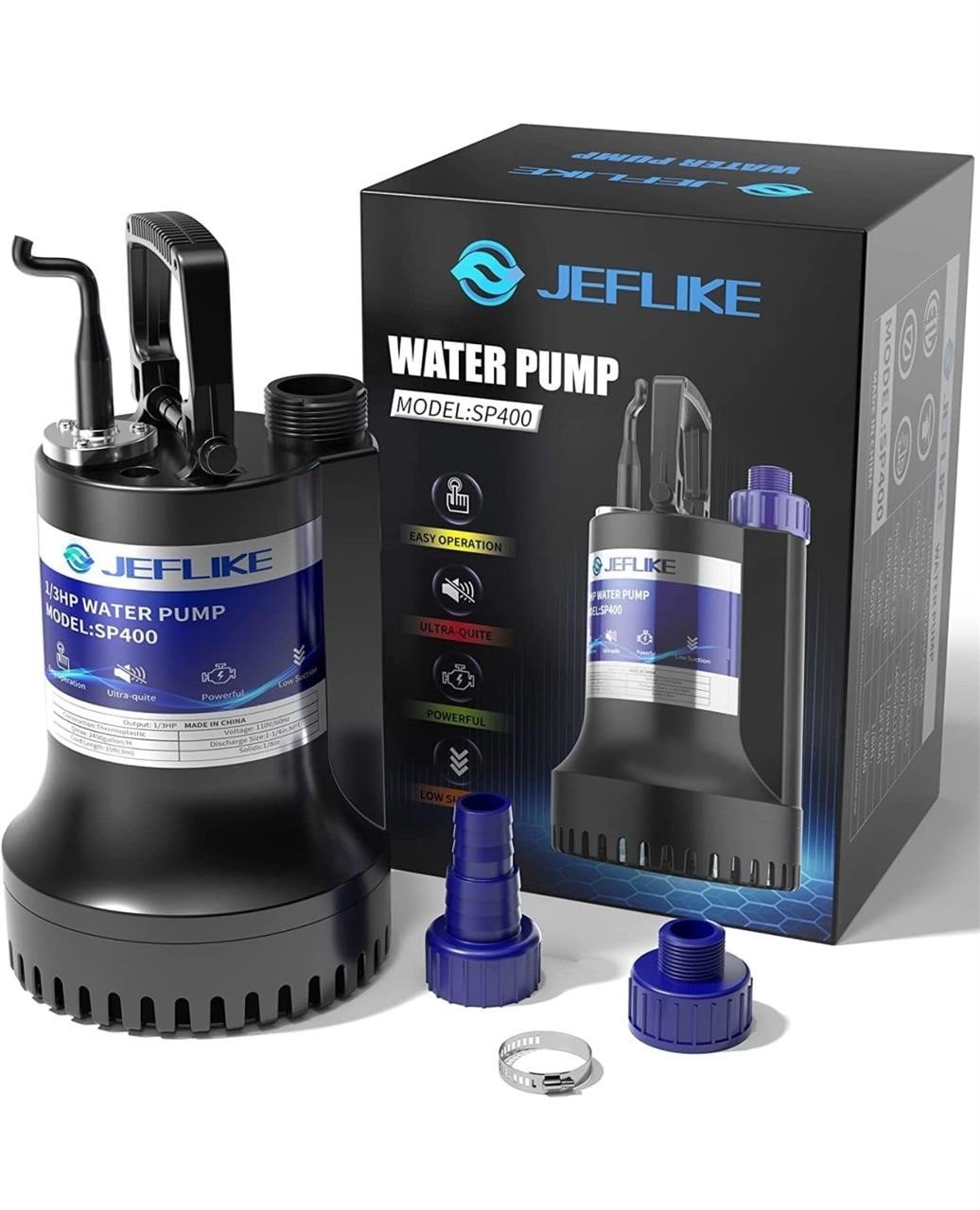 $70 JEFLIKE 1/3HP Sump Pump Submersible Water