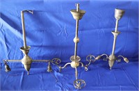 (3) Antique Brass Light Fixtures