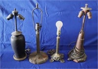 (4) Antique Table Lamp Bases