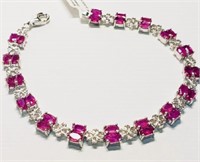 Certified 925 Silver 8.50 cts Ruby Bracelet