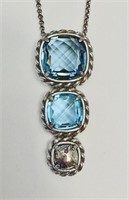 Brighton Silver Blue Crystal Necklace