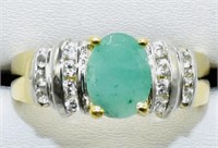 Gold Plated 1.10 ct Emerald Ring