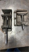 Two drill press vises