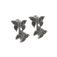 Marcasite Butterfly Stud Earrings