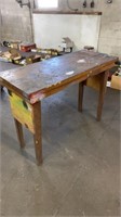 Wood table 50” x 21”, 37” high