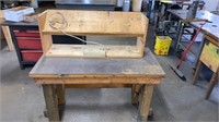 Wood bench w/ battery charger holder 48” x 24”,