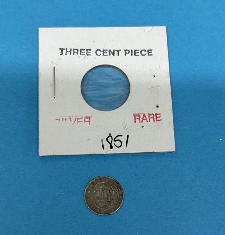 Rare and Very Cool 1851 Three Cent Coin