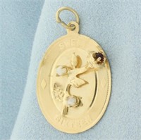 Sweet Sixteen Rose Pendant in 14k Yellow Gold