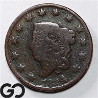 1824 Coronet Head Large Cent, Good Bid: 50