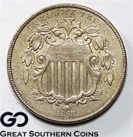 1868 Shield Nickel, AU++ Bid: 95