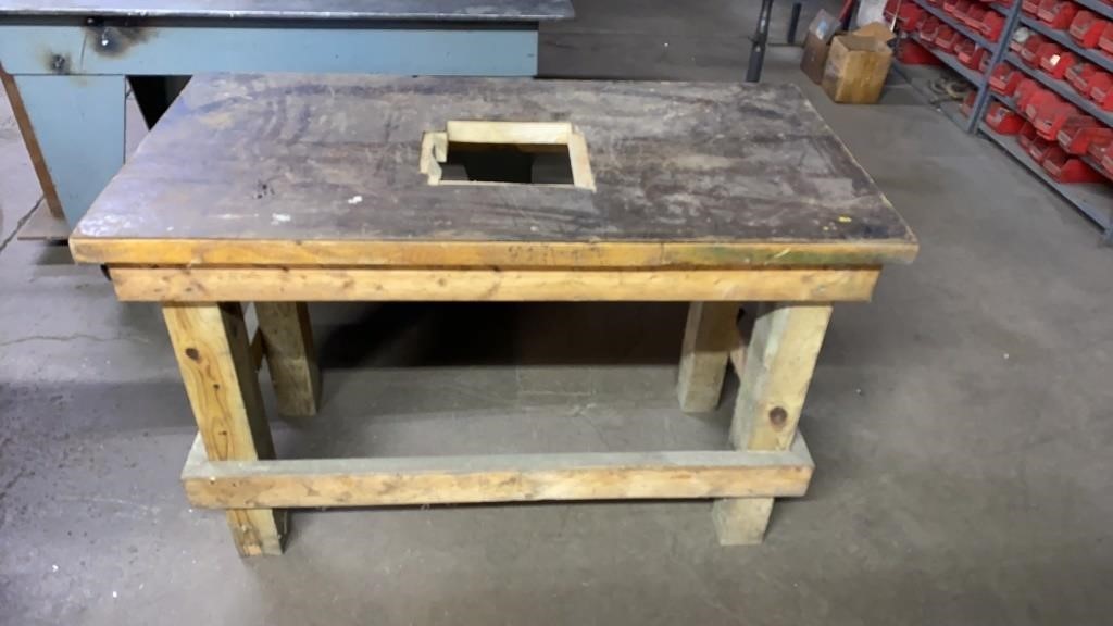 Wood workbench 48” x 24”, 32” high