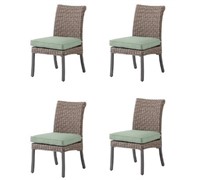 Set of 4 Woven Steel Frame Chair with Cushions