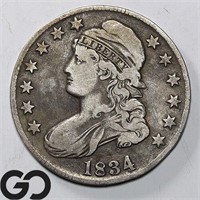 1834 Capped Bust Half Dollar, VF+ Bid: 90