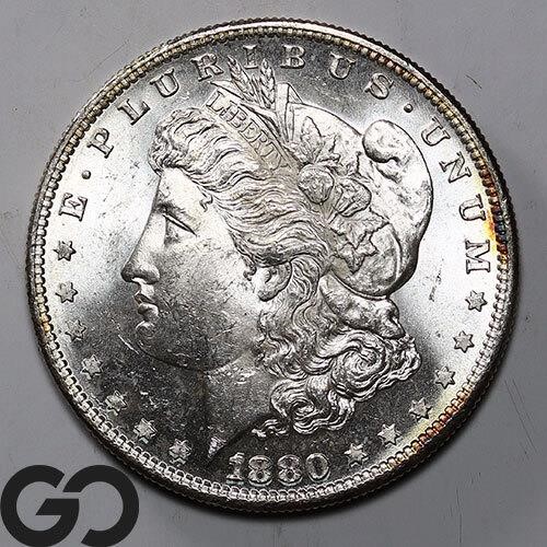 1880-S Morgan Silver Dollar, Near Gem BU Bid: 78