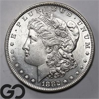 1882-O Morgan Silver Dollar, Near Gem BU Bid: 105