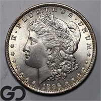 1896 Morgan Silver Dollar, Gem BU Bid: 155