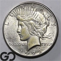 1928-S Peace Dollar, AU++ Bid: 80