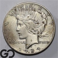 1934-S Peace Dollar, KEY DATE, VG+ Bid: 30