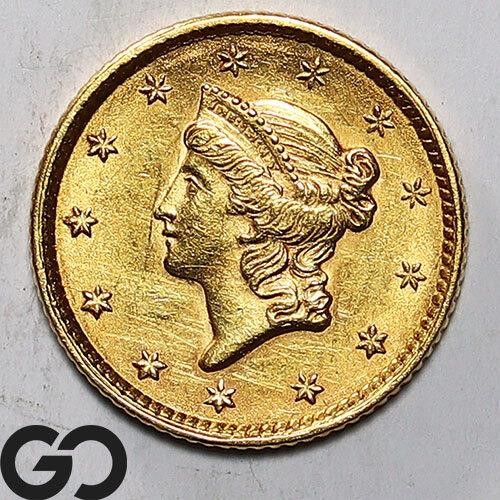 1851 $1 Gold Liberty, Gold Dollar, BU Bid: 375