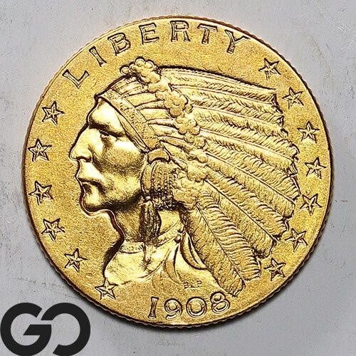 1908 $2.5 Gold Indian Quarter Eagle