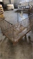 Rolling steel crate 40” x 32”, 36” tall