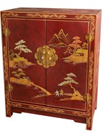 NEW $1052 (30"x24") Red Lacquer Cabinet