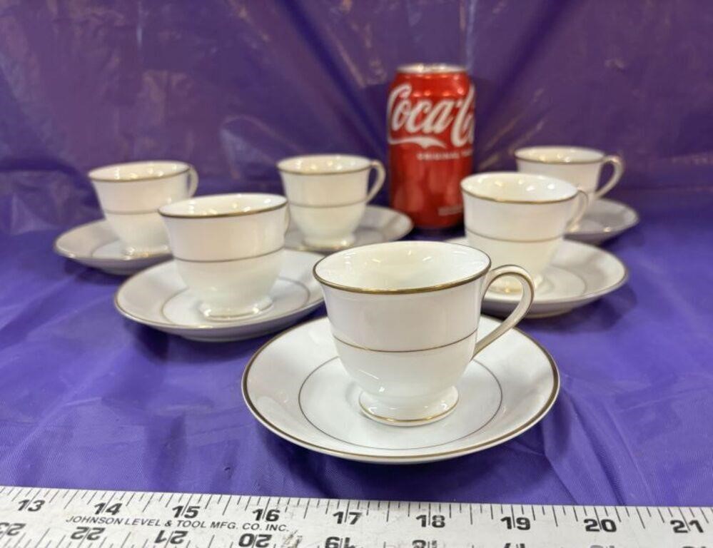 6 Vintage Noritake China Cups and Saucers