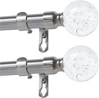 2-Pack Extendable Curtain Rods  38-72  Nickel